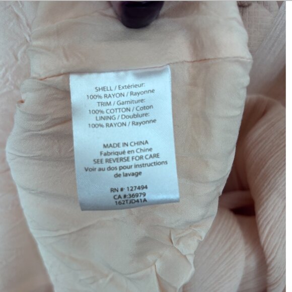 NWT - Heartloom Light Pink Helene Tie Neck 3/4 Sleeves Tunic Mini Dress (Size S) - Picture 8 of 9